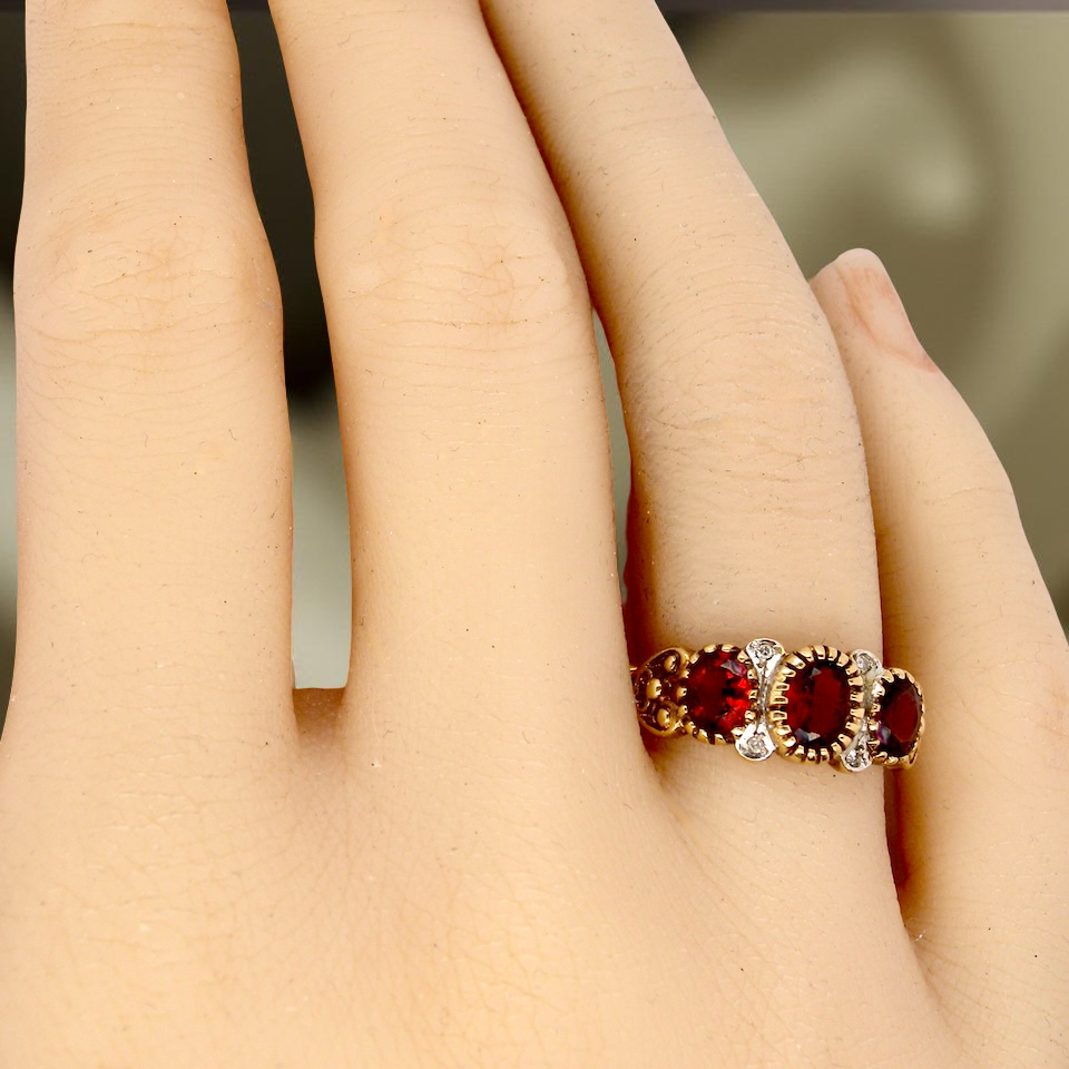 A Garnet and Diamond dress ring