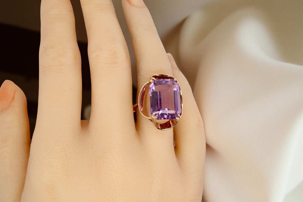 A Mid-20th Century Amethyst Dress Ring