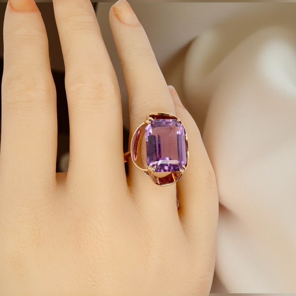 A Mid-20th Century Amethyst Dress Ring