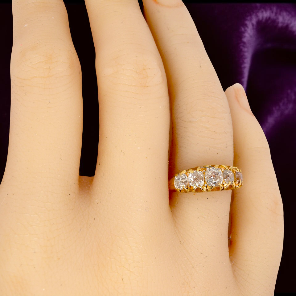 A Victorian Five-Stone Diamond Ring, Birmingham 1892
