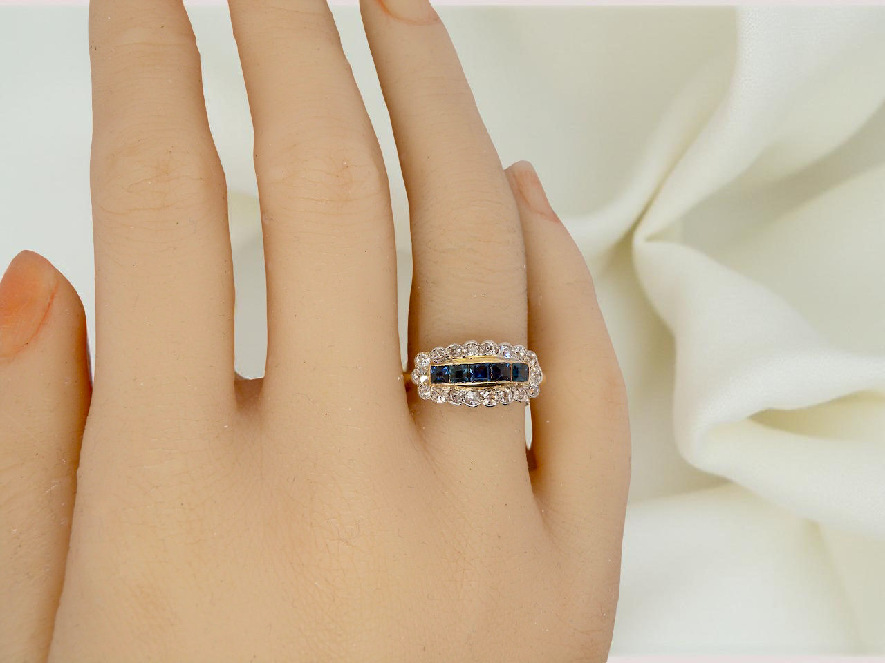 A Vintage Sapphire and Diamond Cluster Ring (c. 1920–1930)