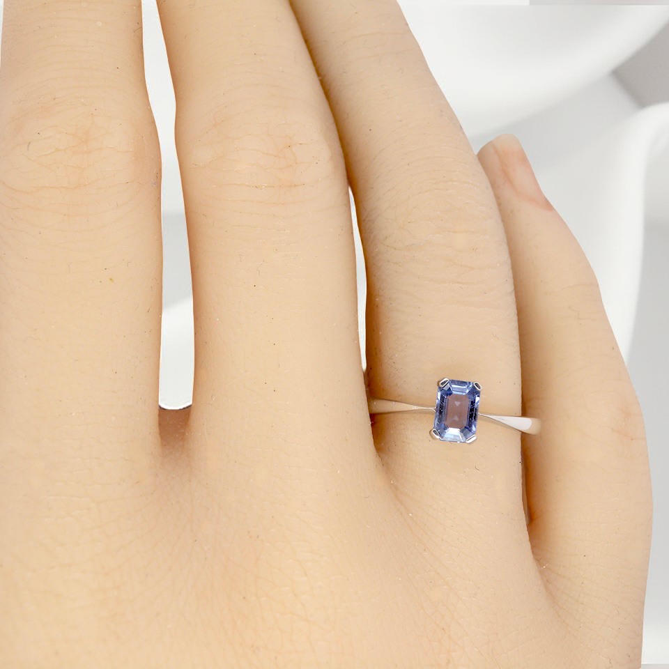 A solitaire Sapphire ring