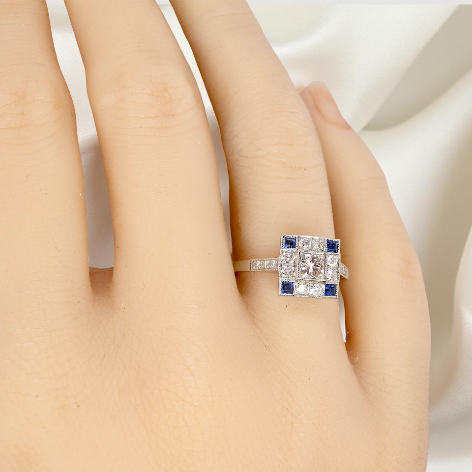An Art Deco Style Platinum Cluster Ring