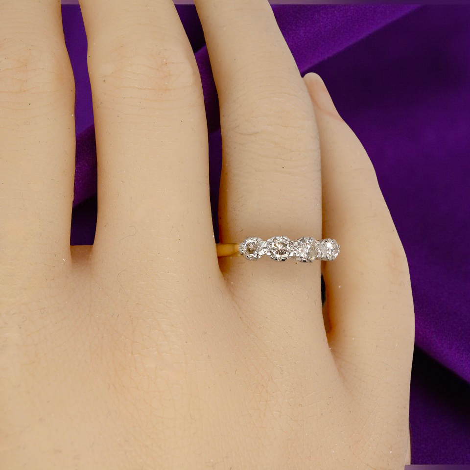 hand An early 20th century ring set with diamonds.