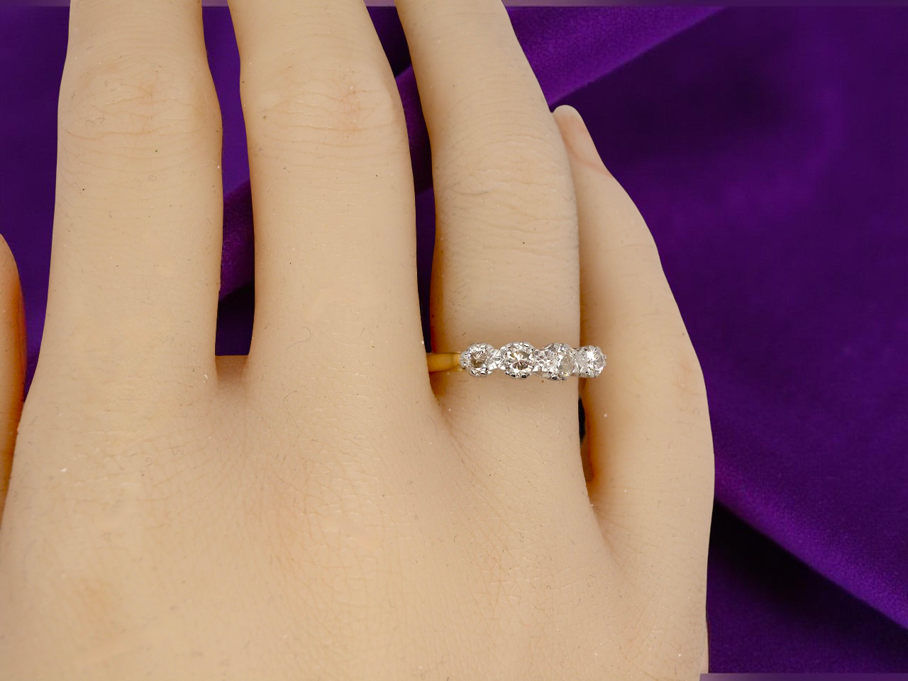 hand An early 20th century ring set with diamonds.