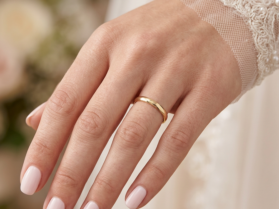 The absolute classic for a wedding ring. This 18 carat yellow gold ring is D shaped with a width of 2.5mm, and a weight of 2.7grams.