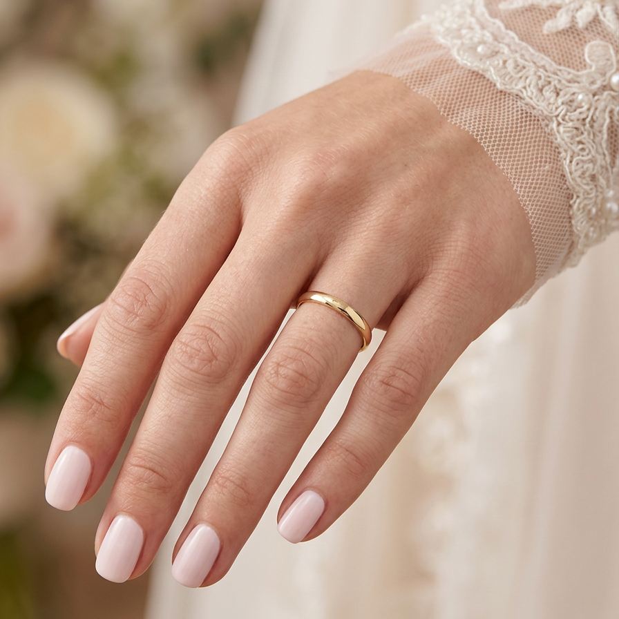 The absolute classic for a wedding ring. This 18 carat yellow gold ring is D shaped with a width of 2.5mm, and a weight of 2.7grams.