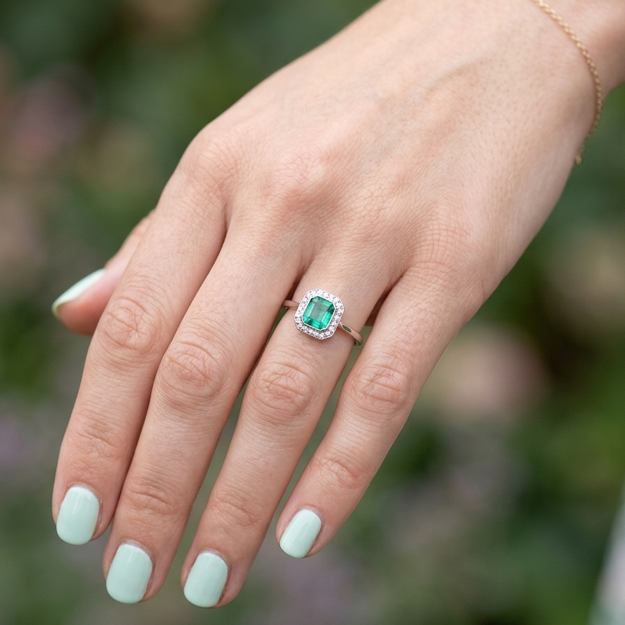 hand beautiful emerald rings we have had in our collections. The ring from the Art Deco period is set with an exquisite emerald centre stone.