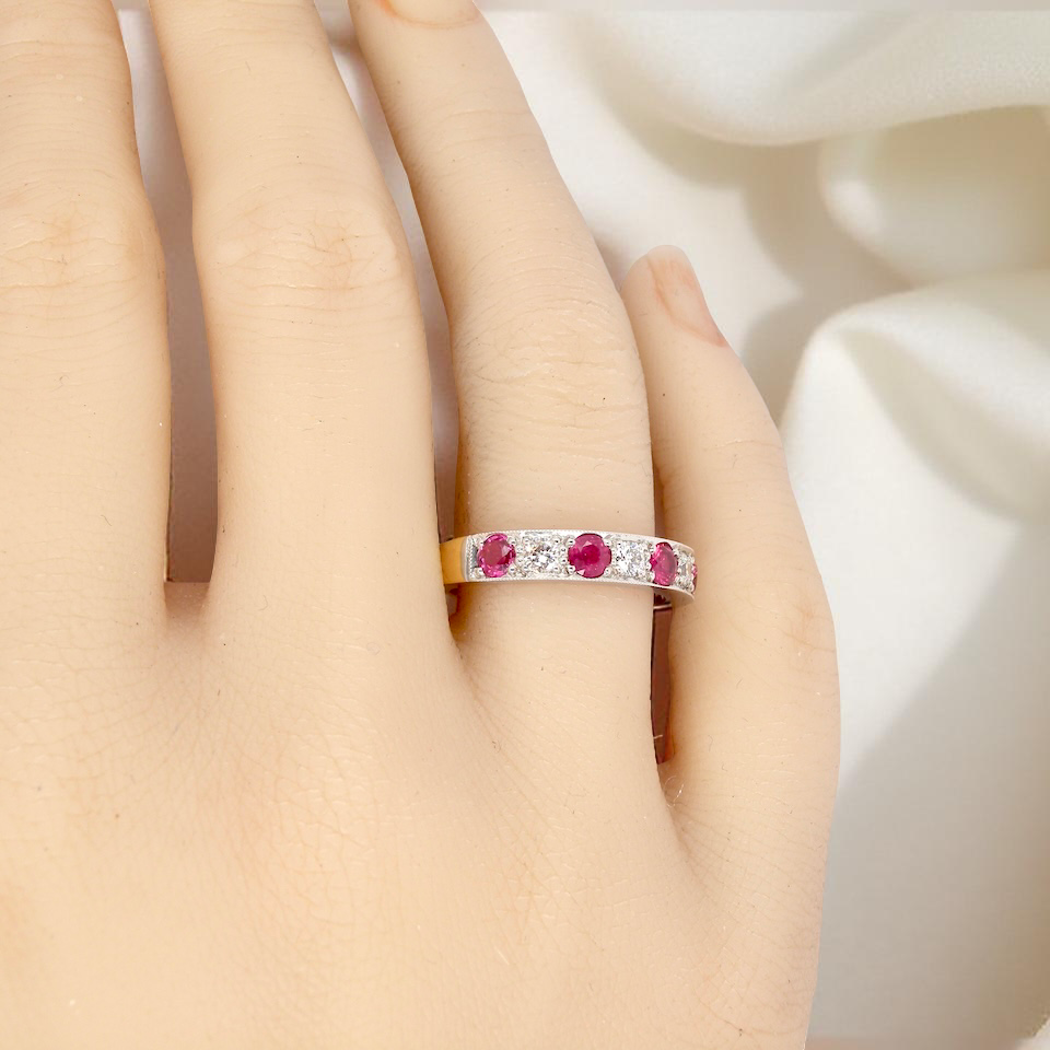 hand beautifully crafted 18 carat gold half-hoop eternity ring,