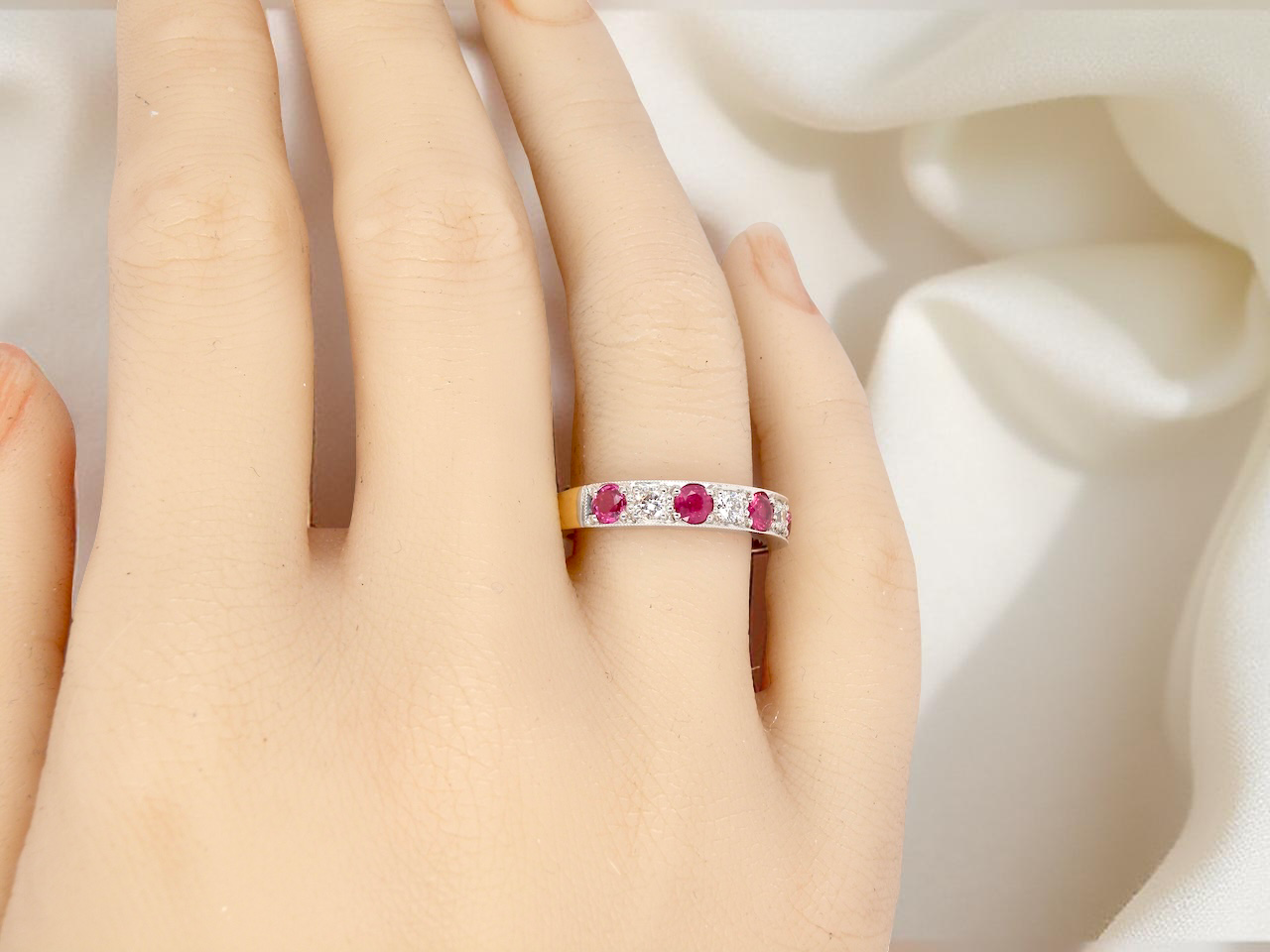 hand beautifully crafted 18 carat gold half-hoop eternity ring,