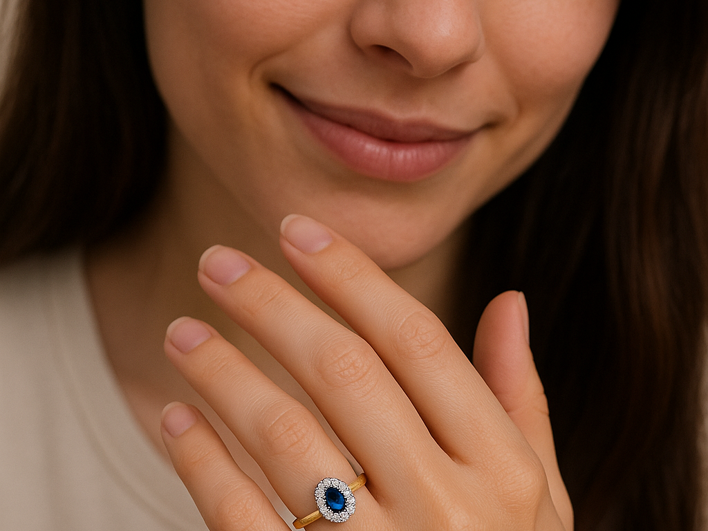 A New Sapphire & Diamond Cluster Ring