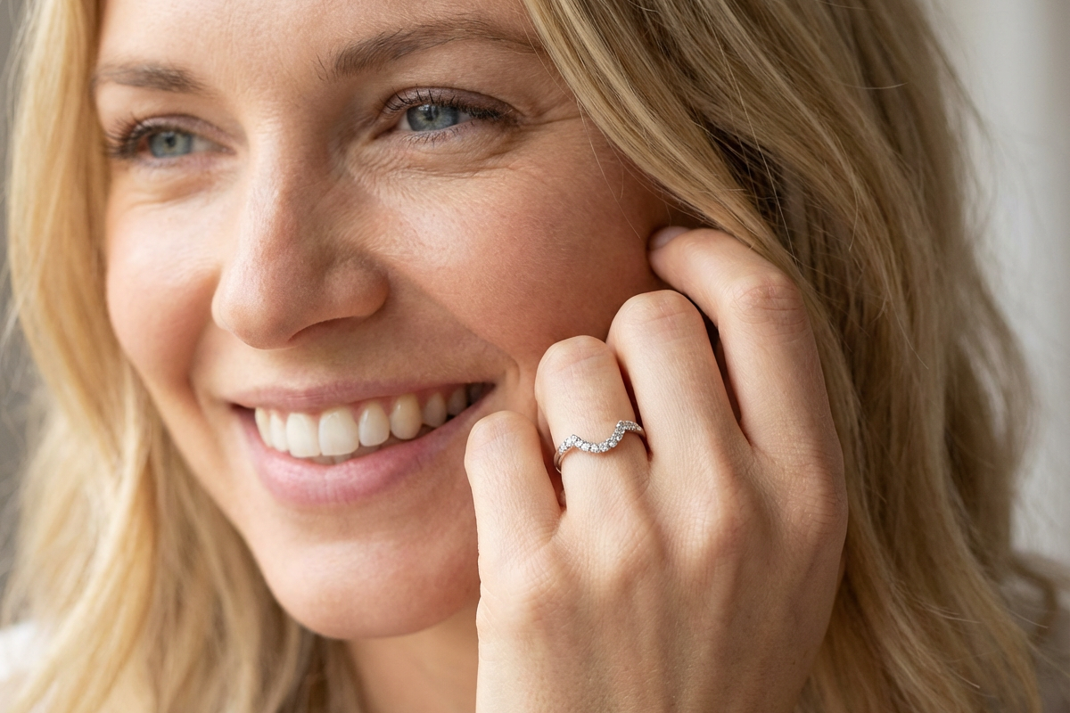 model A U shaped Diamond Wishbone Ring