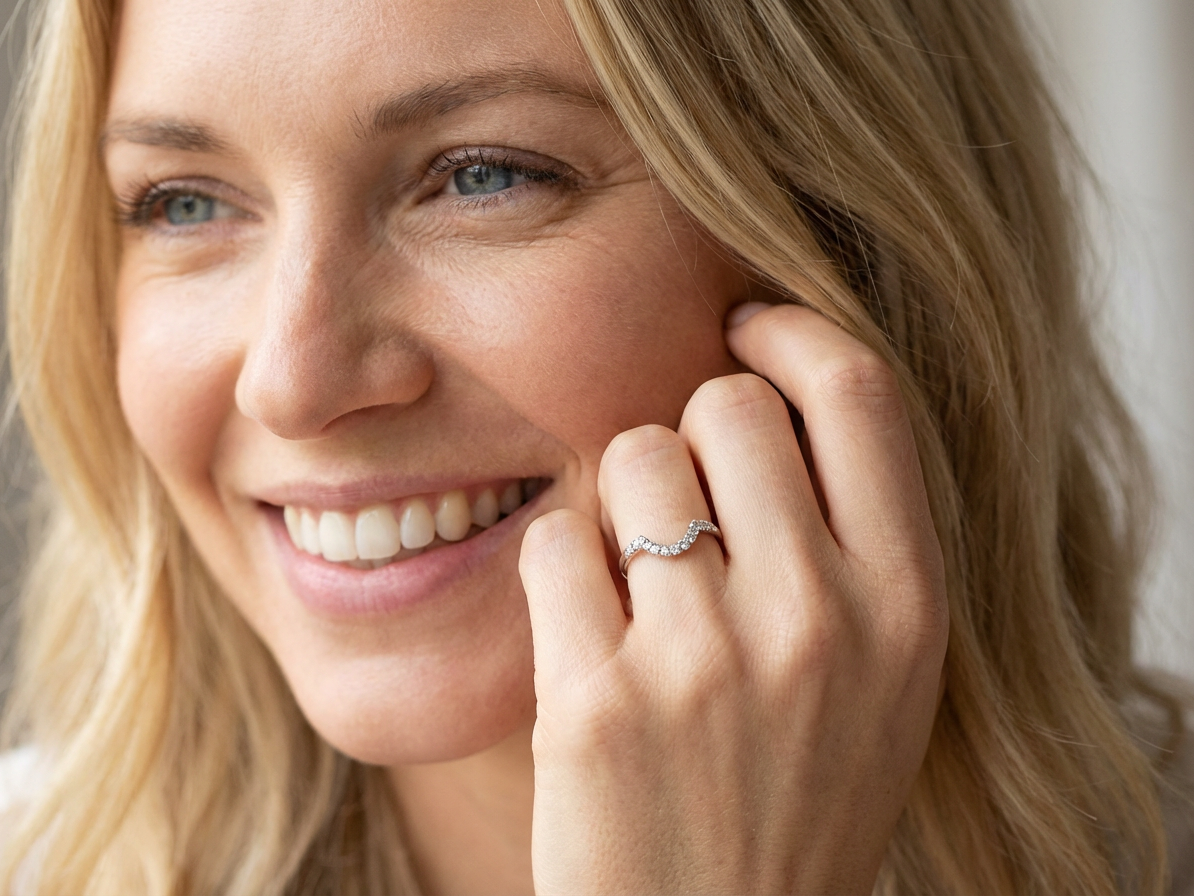 model A U shaped Diamond Wishbone Ring