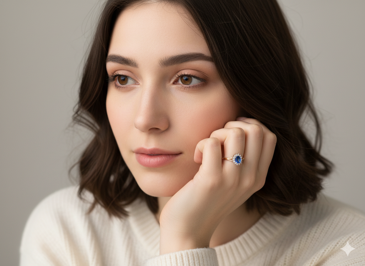 A Vintage Sapphire & Diamond Cluster Ring (c.1960–1970)