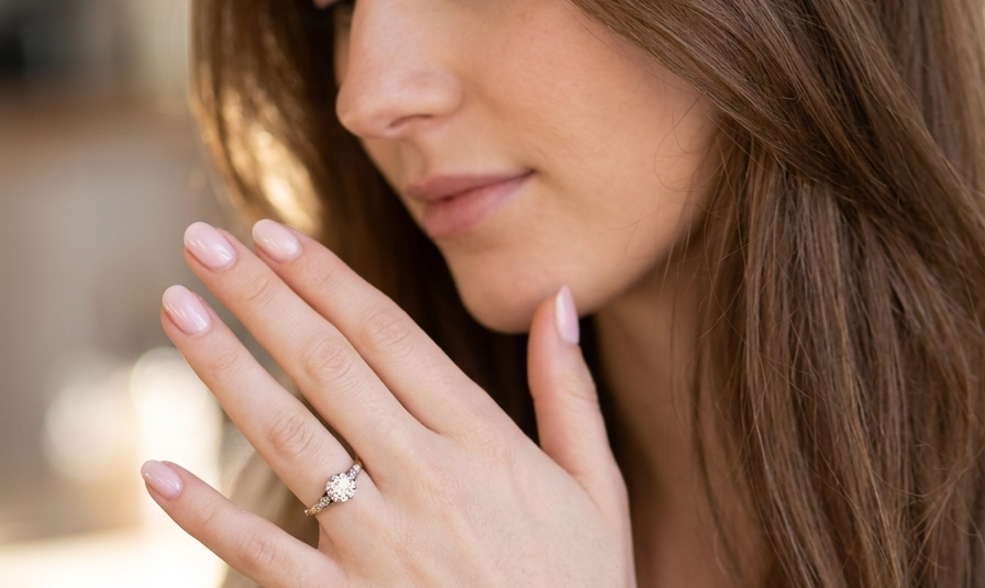 model A beautifully elegant vintage solitaire ring dating to the 1930s, showcasing a classic old brilliant-cut white diamond.
The centre diamond measures approximately 6.2mm