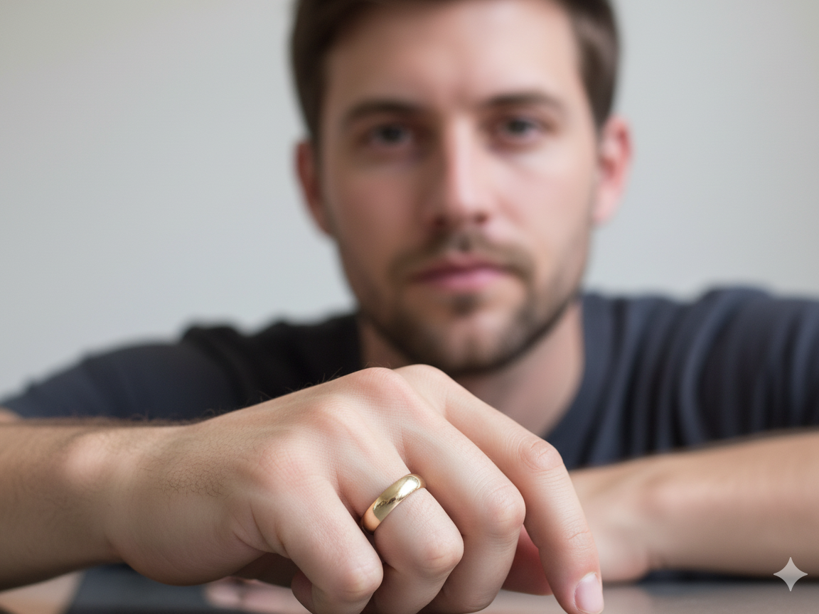 model A classic plain D-shaped wedding band