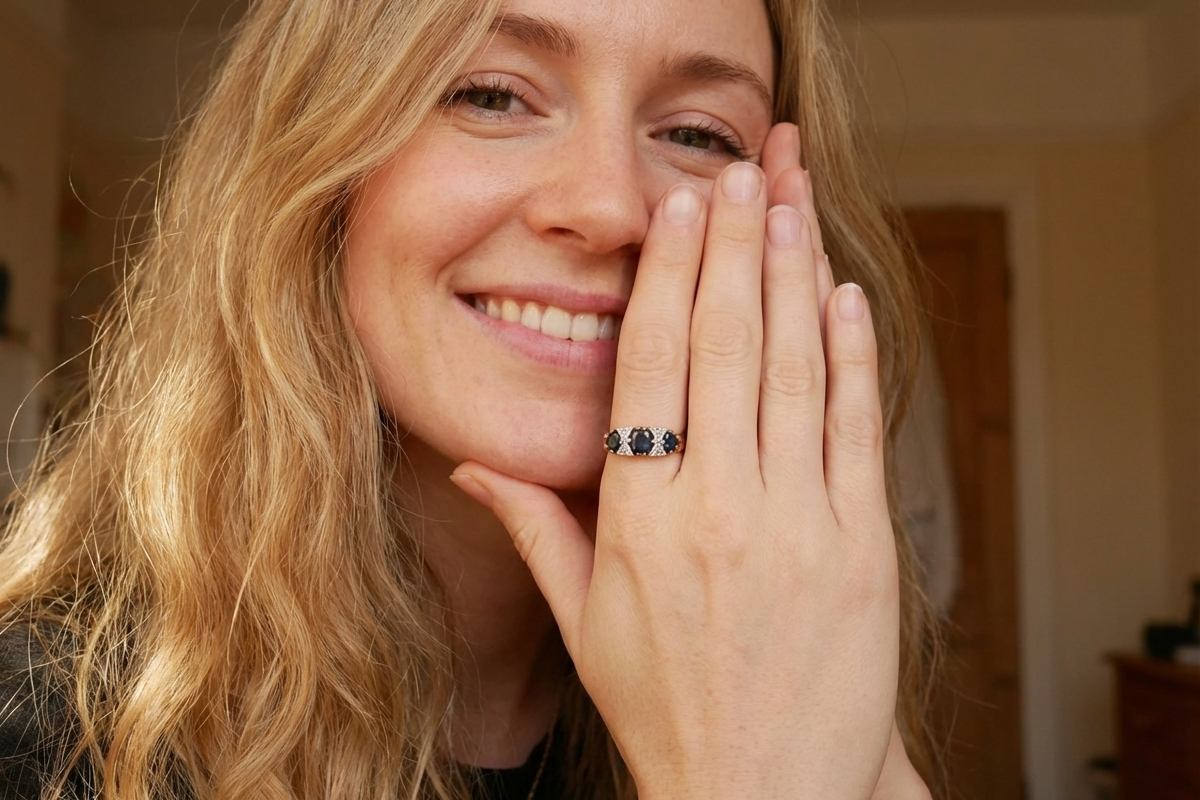 model A faithful reproduction of a Victorian design. This ring from the early 1970s has copied the original boat shaped style from that period. 