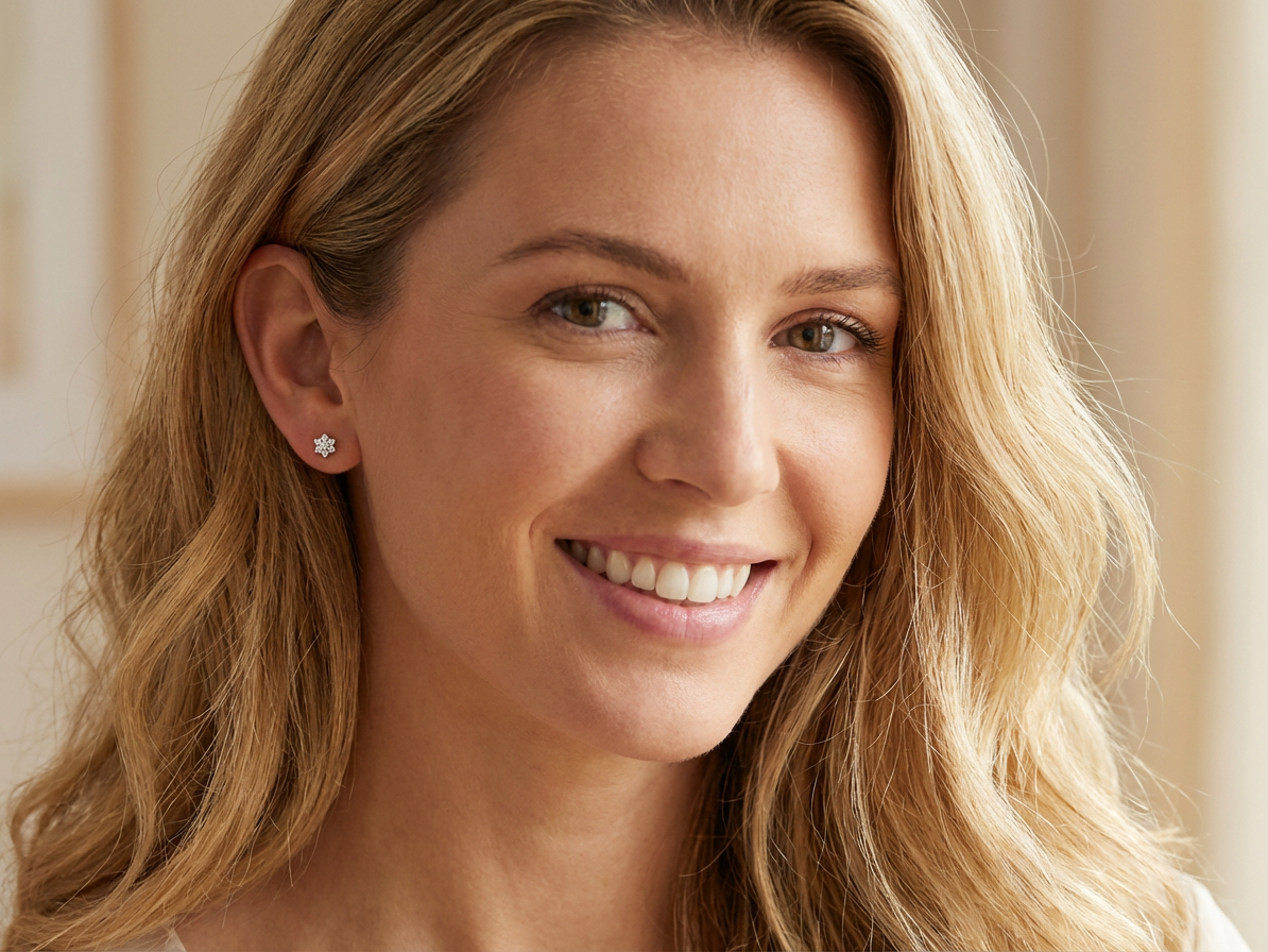 model A fine pair of 9 carat white gold diamond stud earrings. 