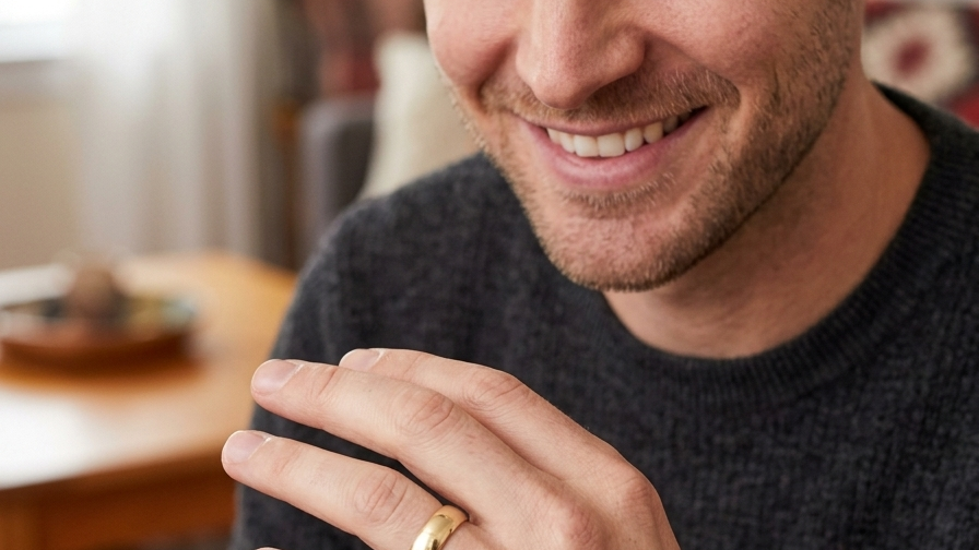 model A gentleman's wedding ring, 6.6mm width, weight 5grams.
Traditional D shape profile,