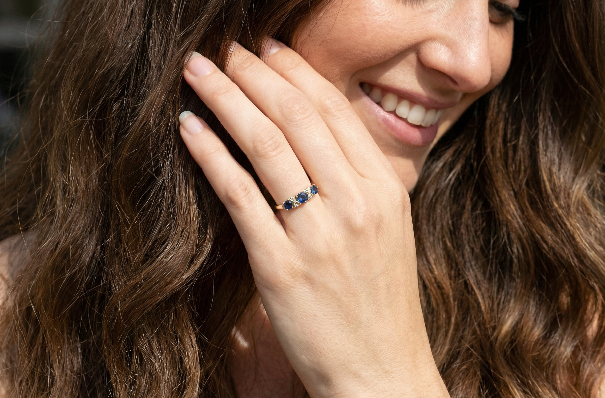 model A lovely ring from the turn of the 19th century. Set with impressive round sapphires,