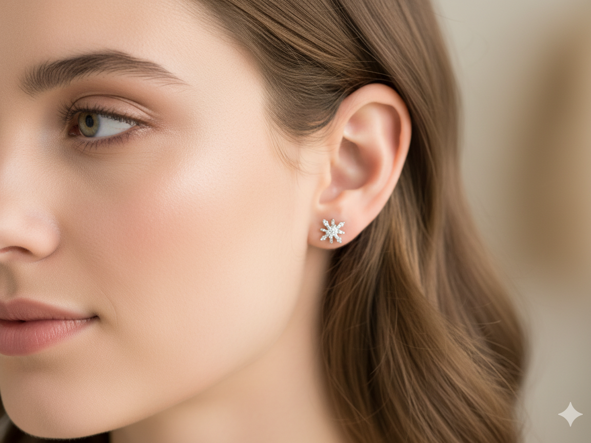 A pair of Snowflake Earrings