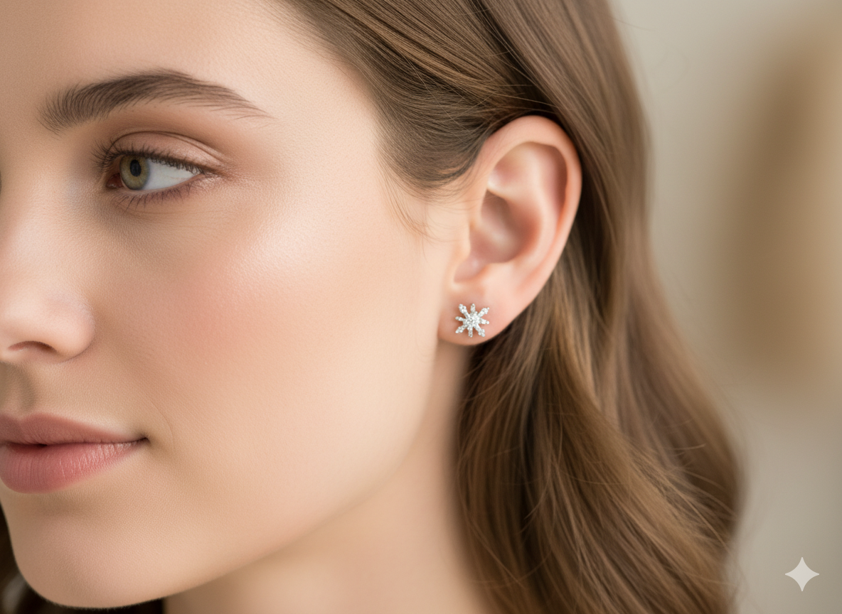 A pair of Snowflake Earrings