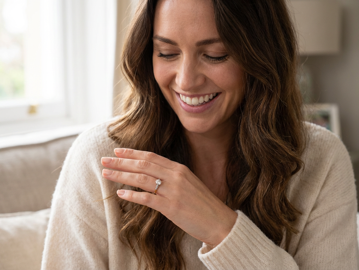 model A ring with an old brilliant-cut white diamond