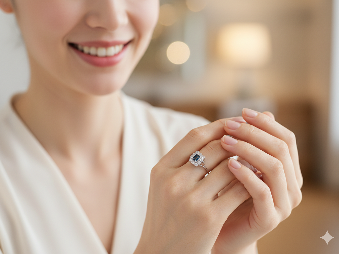 A Deco Sapphire ring