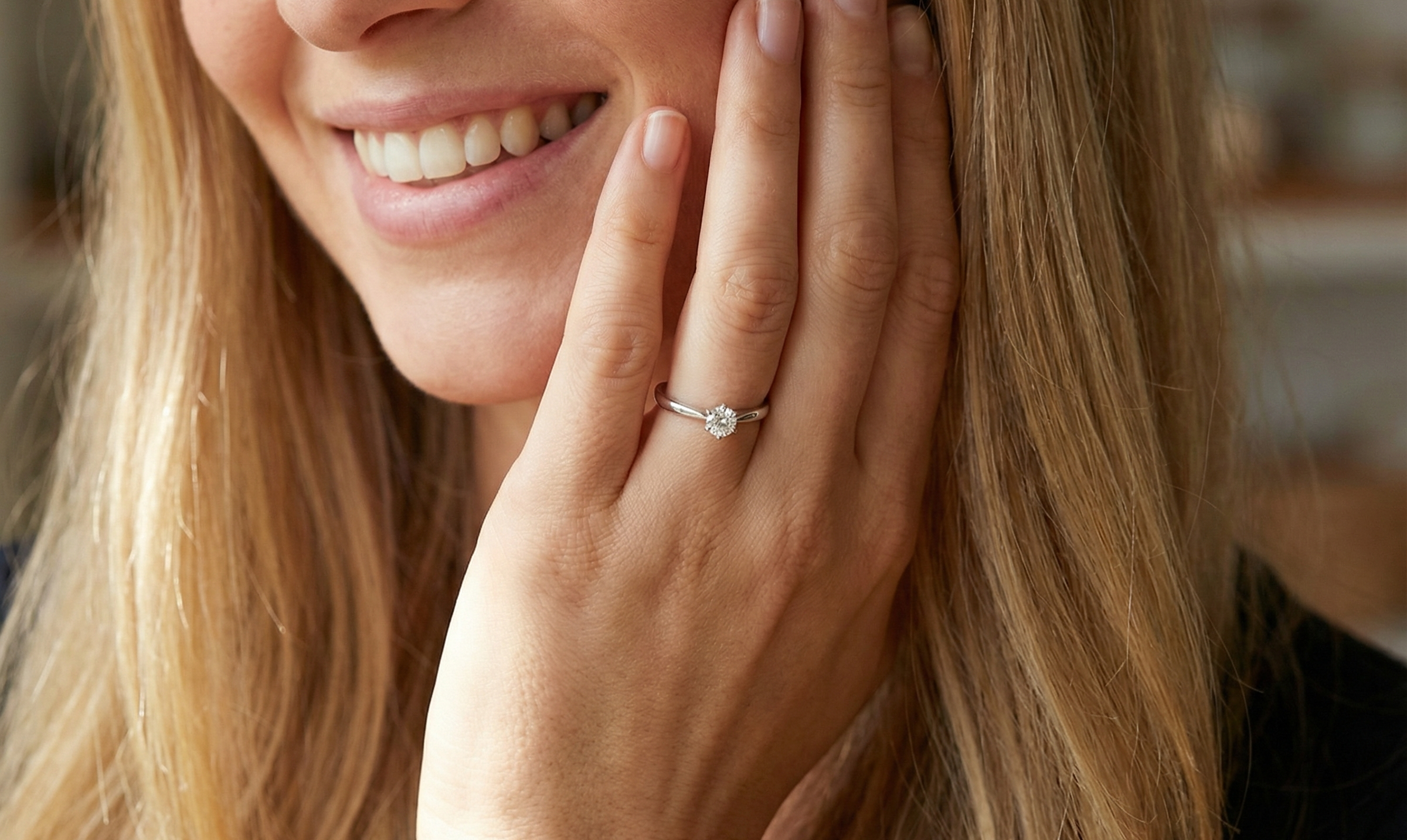 model A timeless and elegant solitaire ring set with a brilliant-cut white diamond