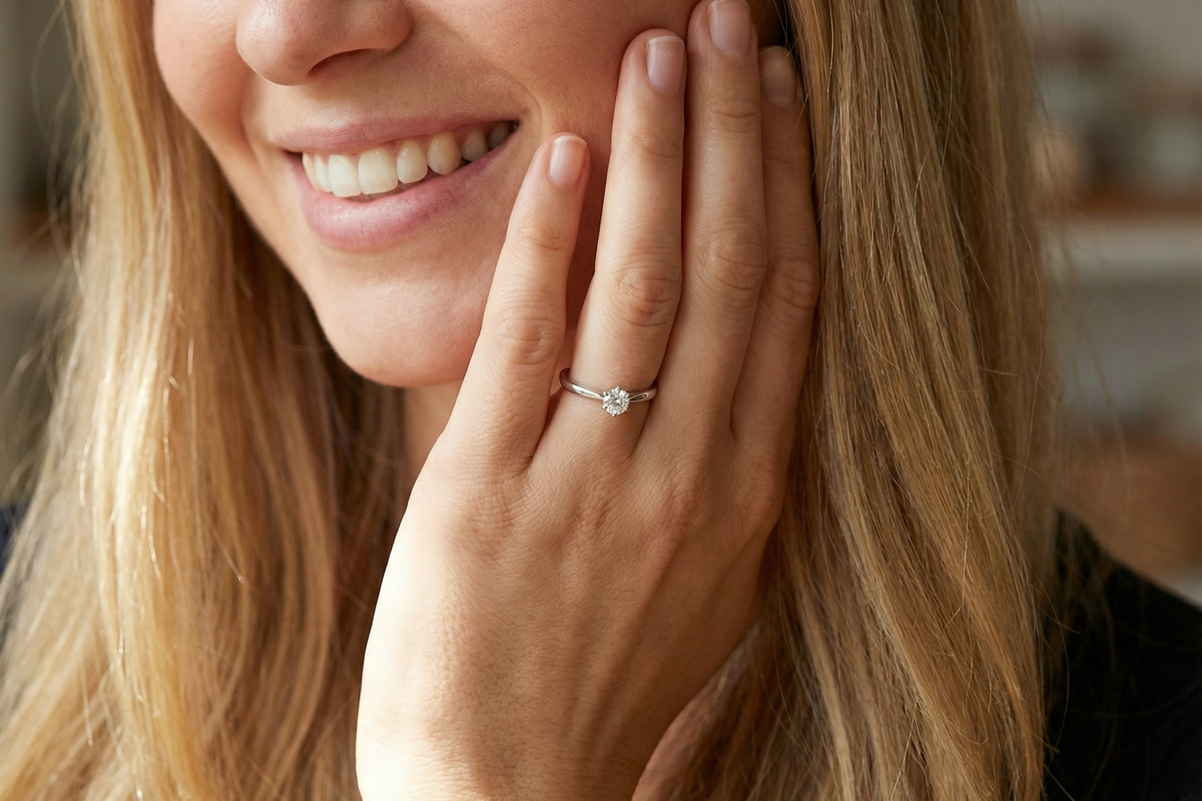 model A timeless and elegant solitaire ring set with a brilliant-cut white diamond