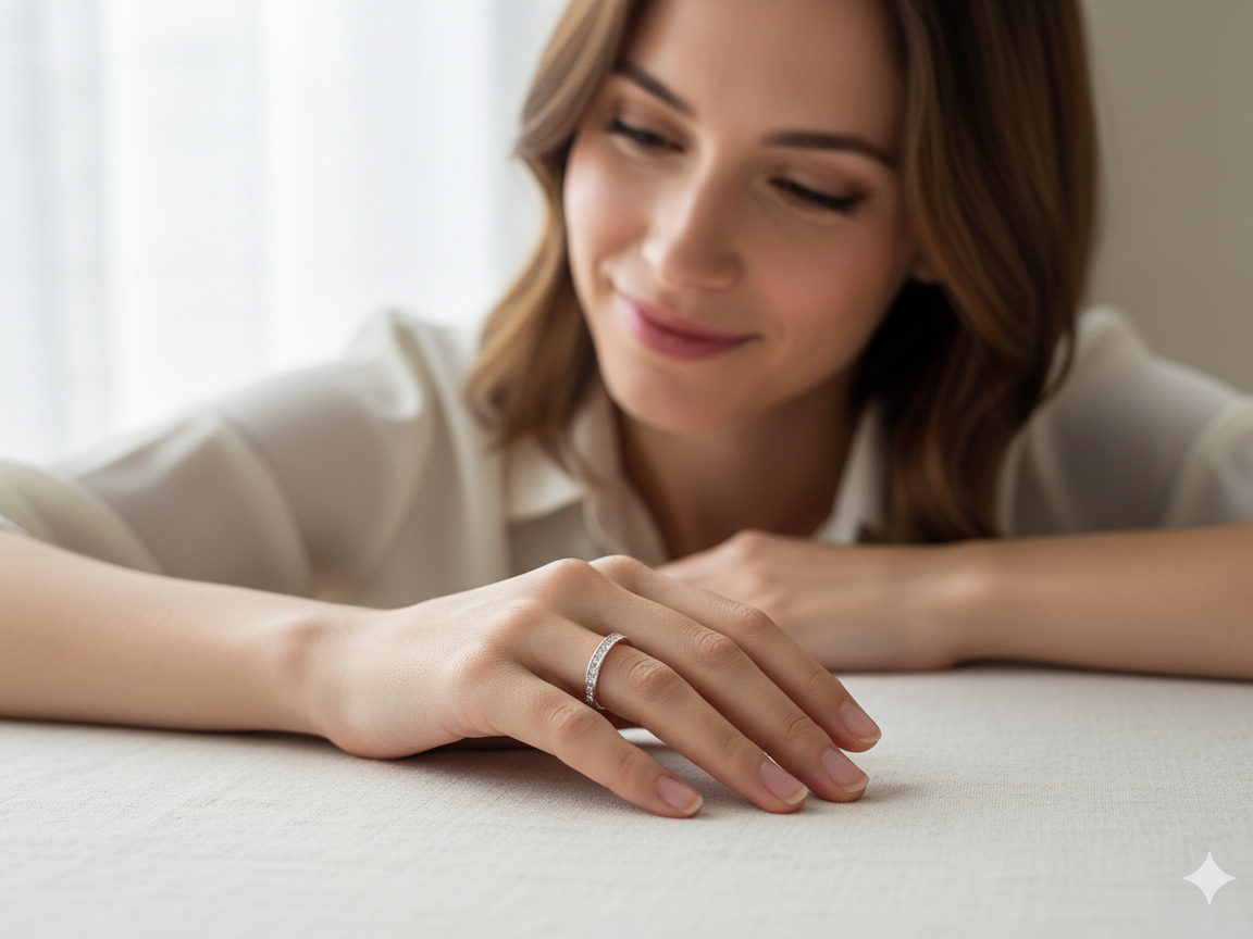 An 18 carat White Gold Diamond  Eternity Ring