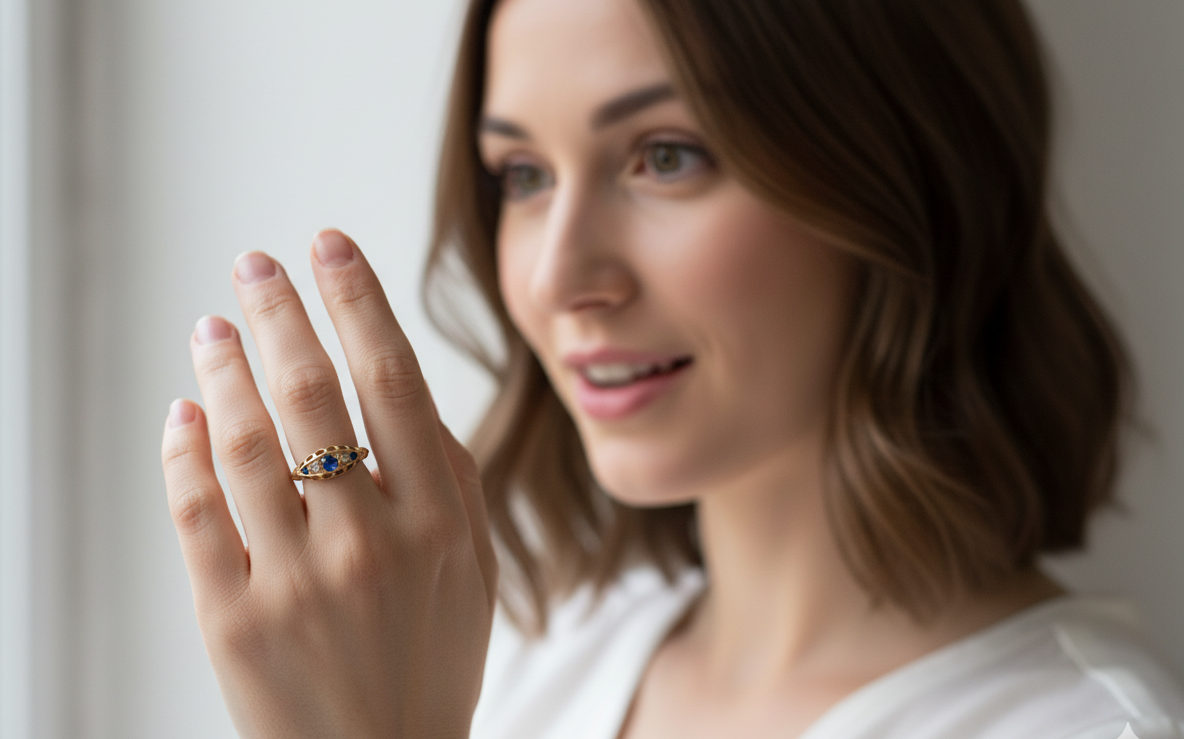 An Antique Sapphire & Diamond Ring