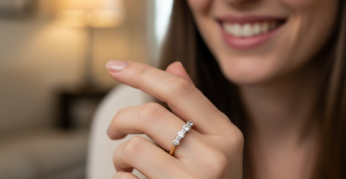 model An early 20th century ring set with diamonds.