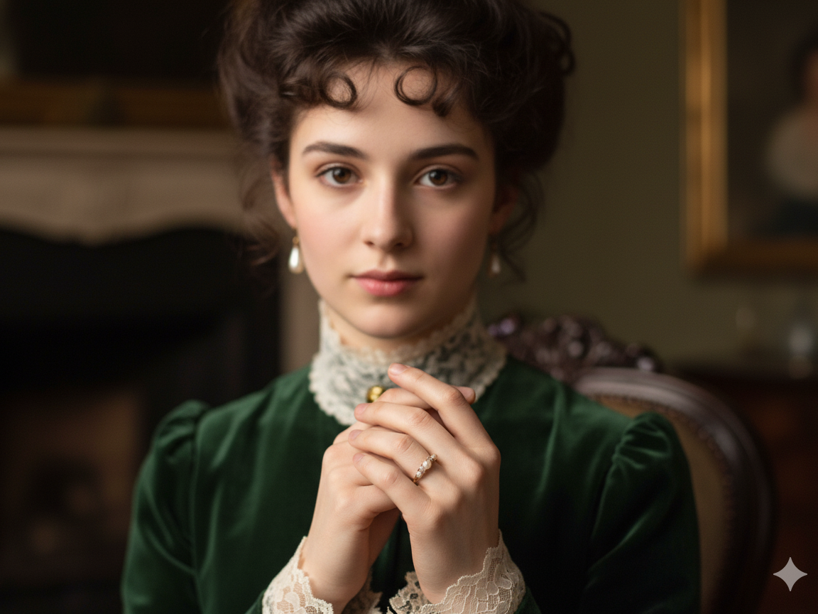 model An elegant Victorian 18 carat gold* dress ring, set with three cultured pearls