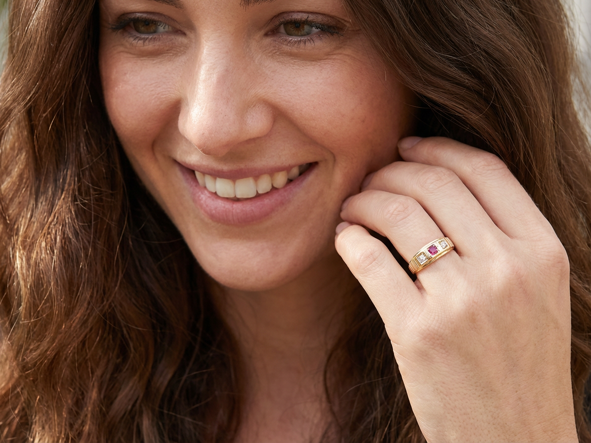 model Birmingham in 1881, this charming Victorian ring