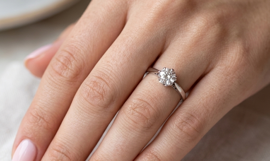 model This is the number one choice for an engagement ring, the classic solitaire.