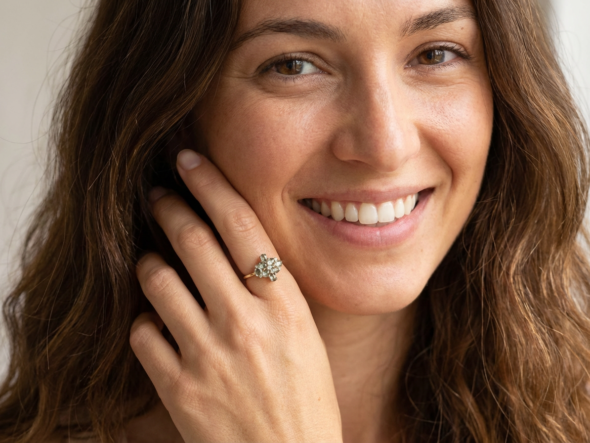 model beautiful Alexandrite dress ring