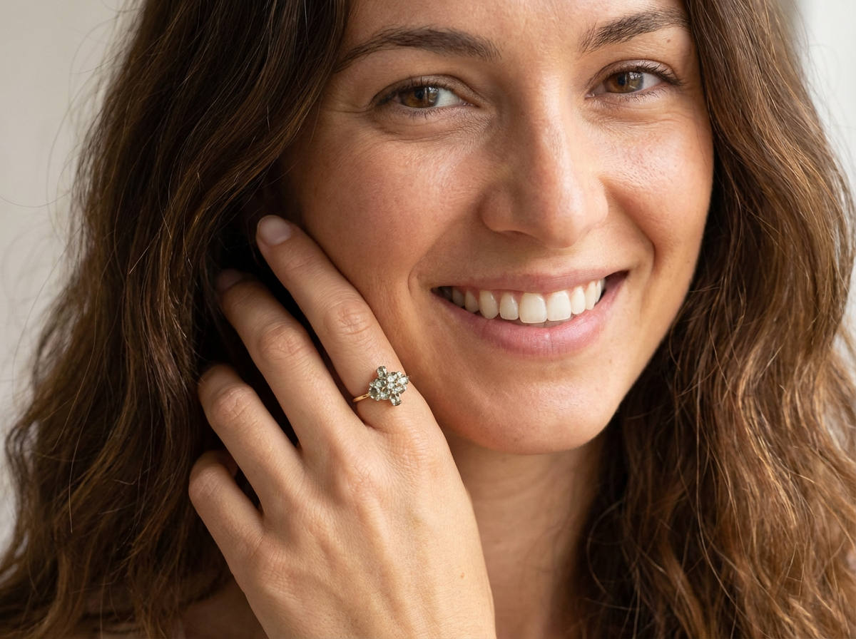 model beautiful Alexandrite dress ring