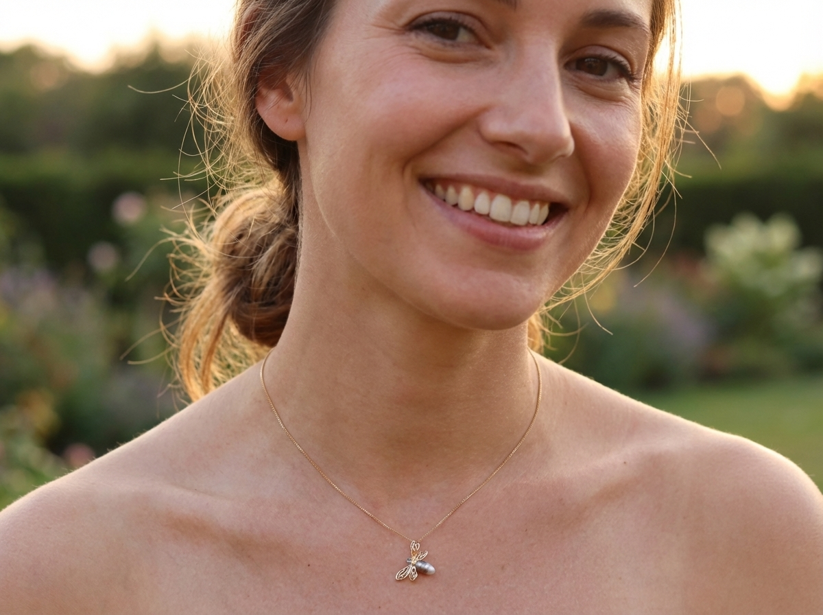 model double winged dragonfly. The body is a baroque shaped pearl, shades of grey, brown to black