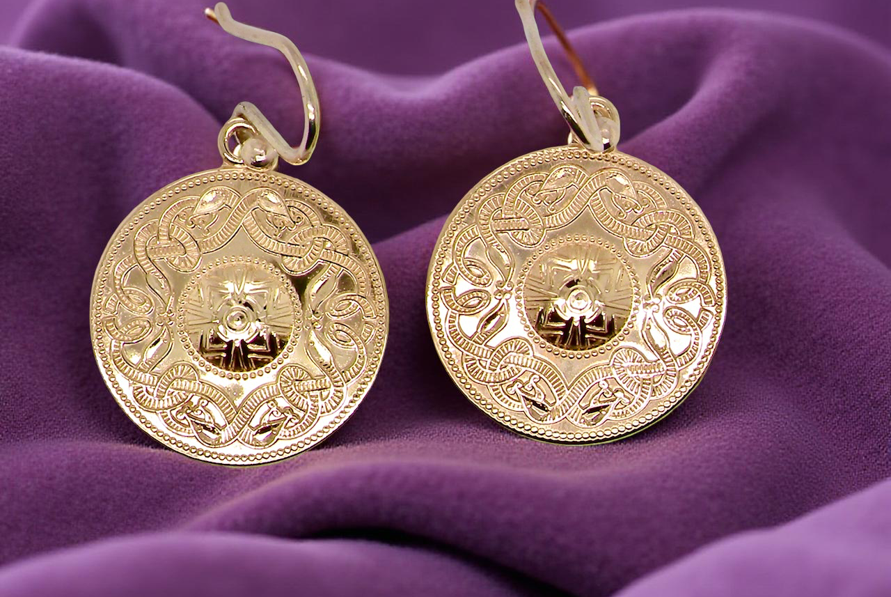 pair of round shaped earrings