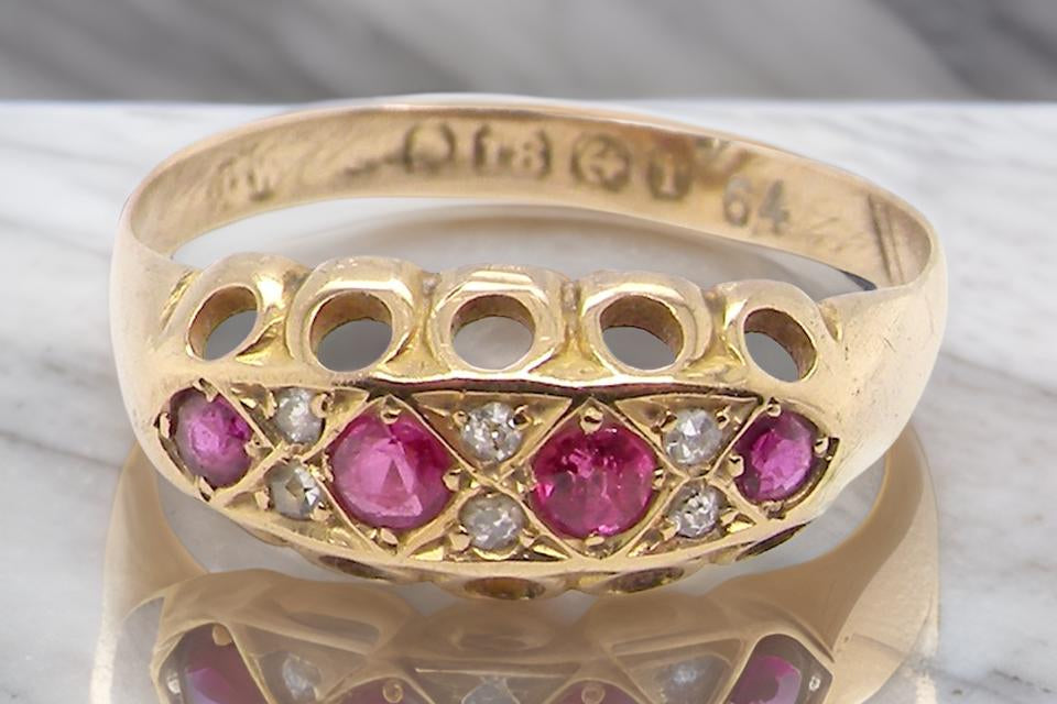 Edwardian ruby and diamond ring