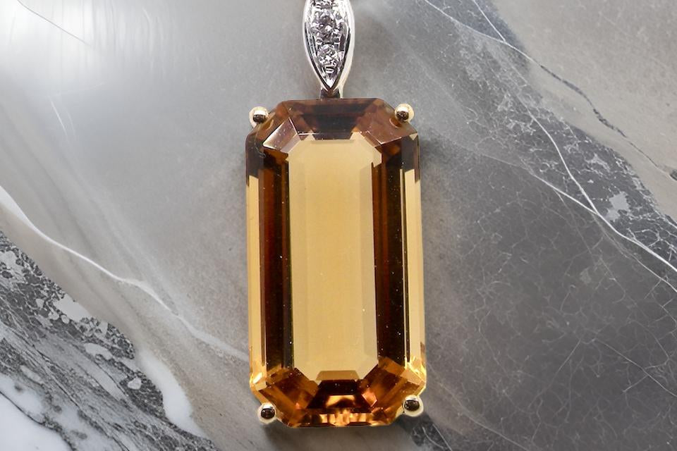 Citrine and Diamond Pendant
