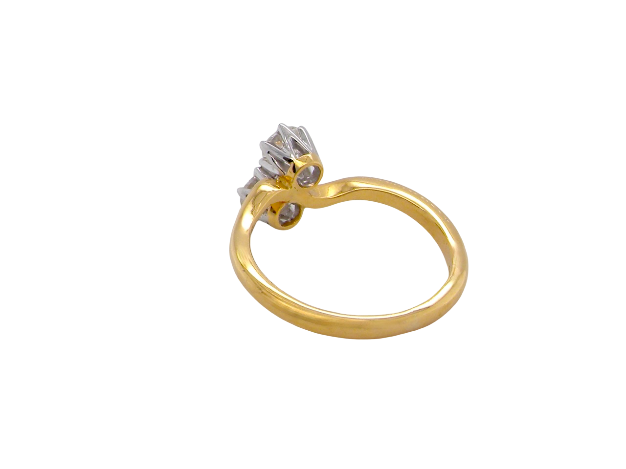 rear A beautifully balanced Moi et Toi ring featuring two sparkling modern brilliant-cut diamonds