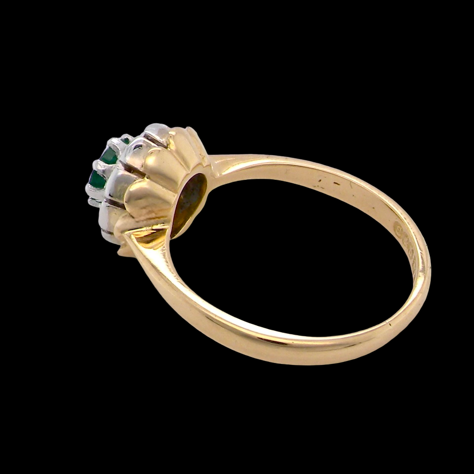 A 1980's Emerald and Diamond ring