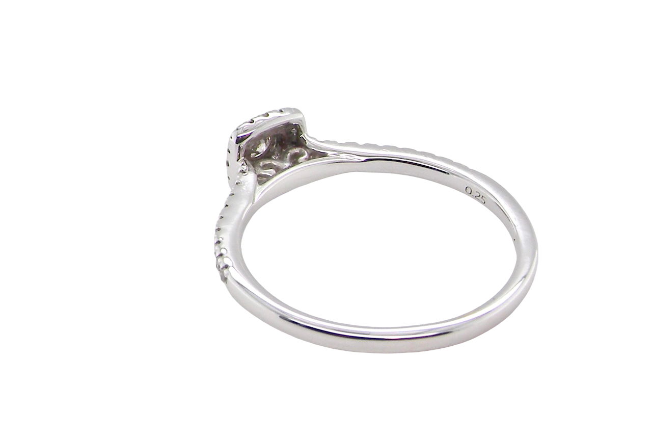 rear A 9 carat white gold Diamond halo ring