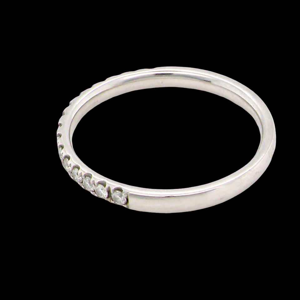 A Modern Platinum Half Hoop Diamond Eternity Ring