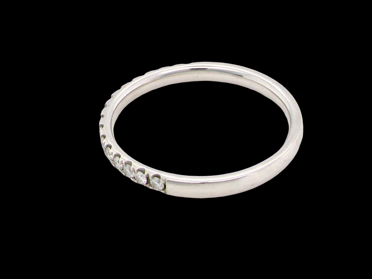 A Modern Platinum Half Hoop Diamond Eternity Ring