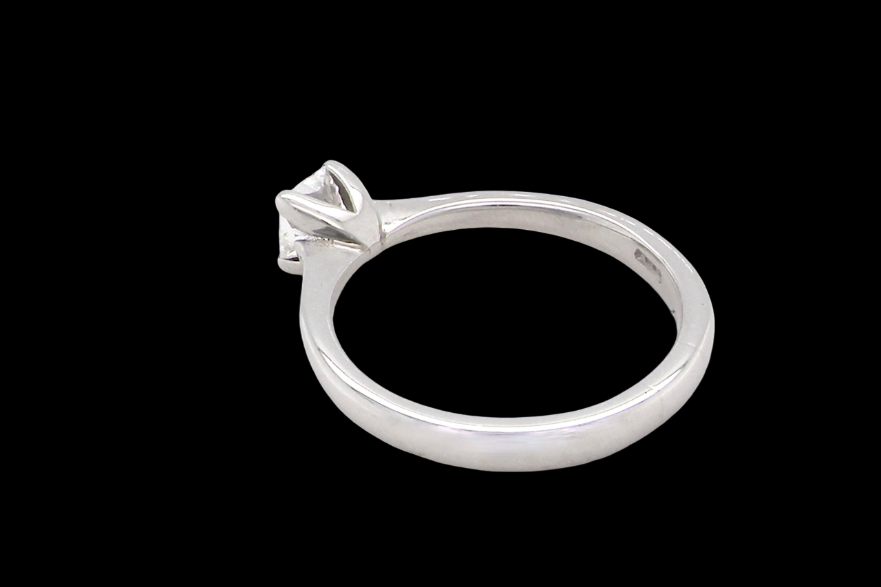 A Platinum Solitaire Diamond Engagement Square Cut