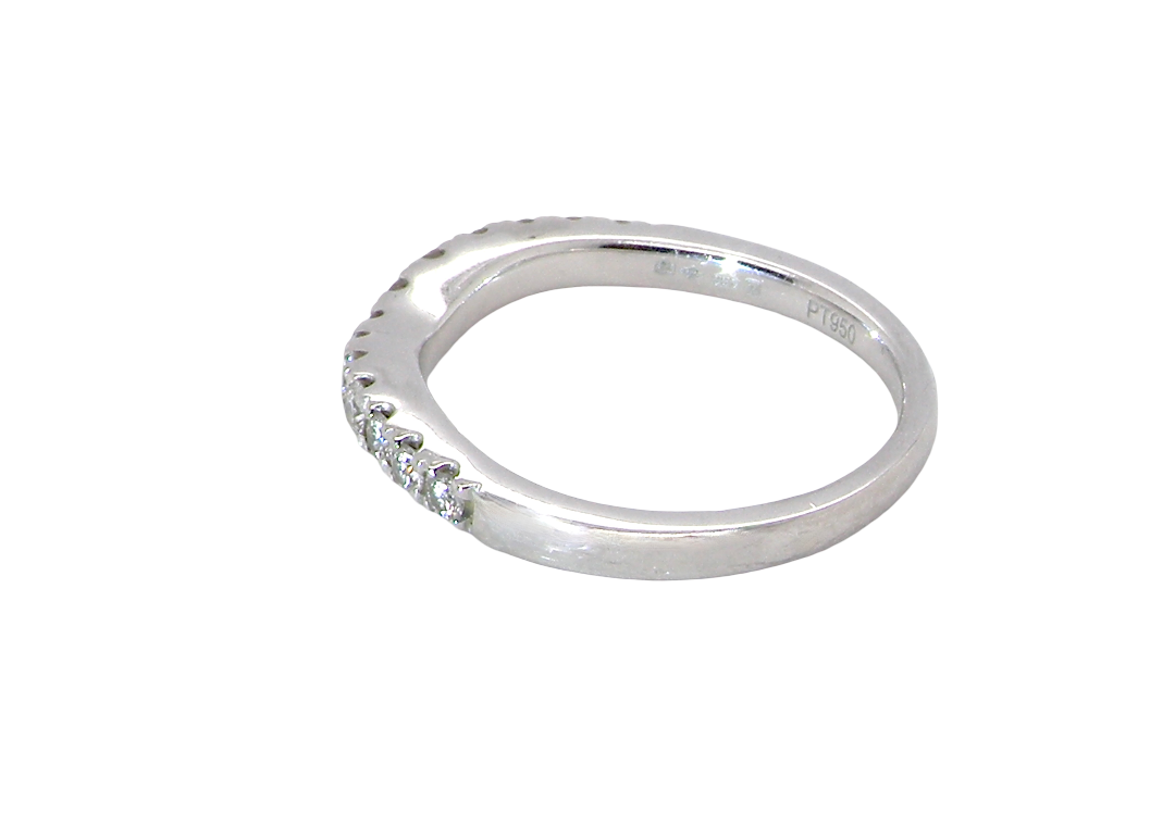 rear A Platinum half hoop ring featuring a gently contoured U-shaped centre, designed to allow a cluster or solitaire ring to sit comfortably alongside.