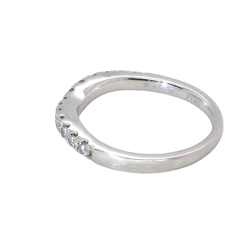 rear A Platinum half hoop ring featuring a gently contoured U-shaped centre, designed to allow a cluster or solitaire ring to sit comfortably alongside.